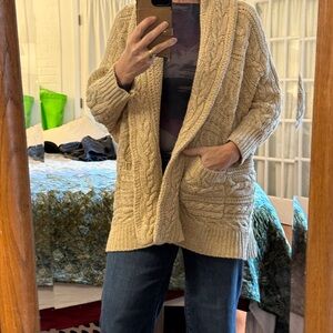 Polo Ralph Lauren Tan Cable Knit Cardigan
